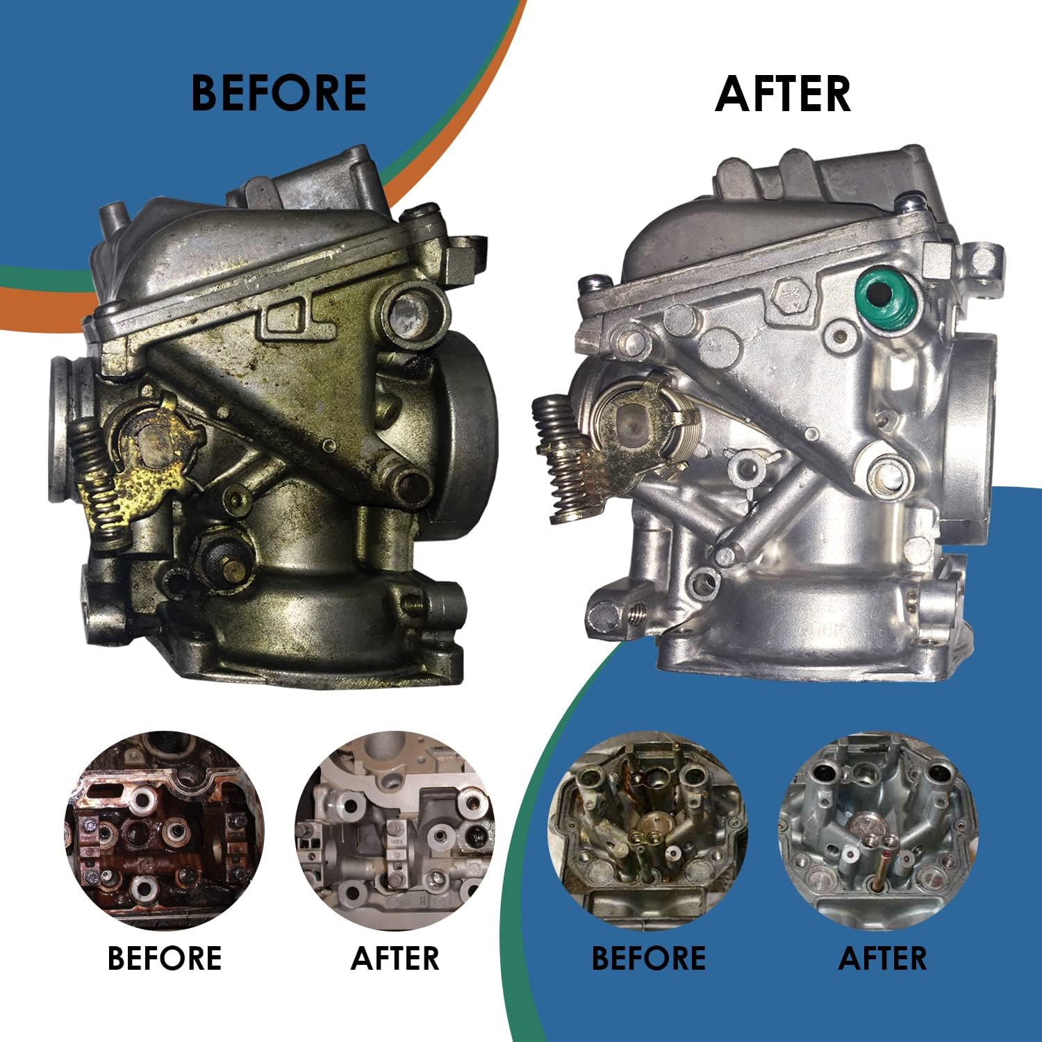 Industrial parts transformation - Before and after showing complete rebuild and restoration